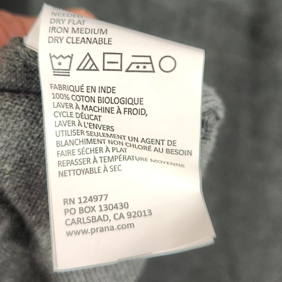 PrAna Yarrah Casual Preppy Travel Organic Cotton Knit Sweater Dress Gray XL - Picture 15 of 16